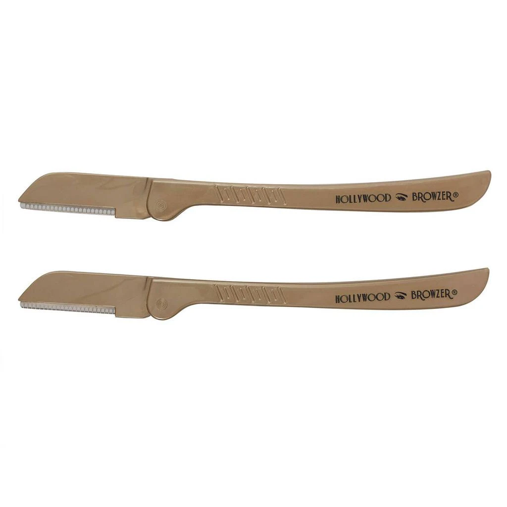 商品Hollywood Browzer Beauty|Hollywood Browzer Eyebrow Razor Duo Gold & Gold,价格¥98,第2张图片详细描述