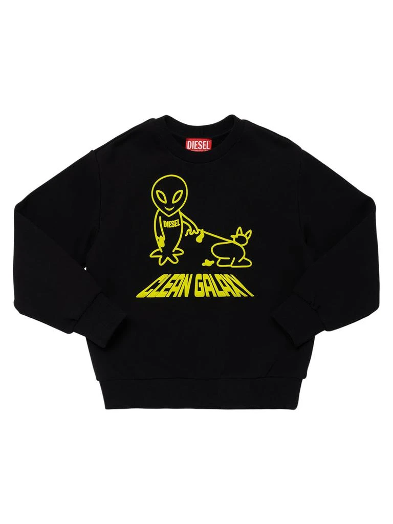 商品Diesel|Rubberized Print Cotton Sweatshirt,价格¥455,第1张图片