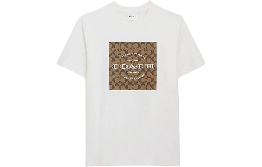 商品[国内直发] Coach|蔻驰 SS24 字母印花圆领套头短袖T恤 男款 白色,价格¥891,第1张图片