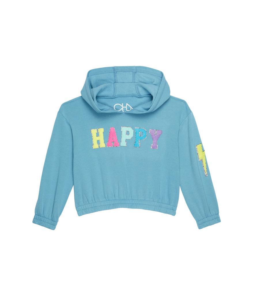 商品Chaser|Glitter Smiley Vintage Fleece Hoodie w/Chenille Patches (Toddler/Little Kids),价格¥394,第1张图片