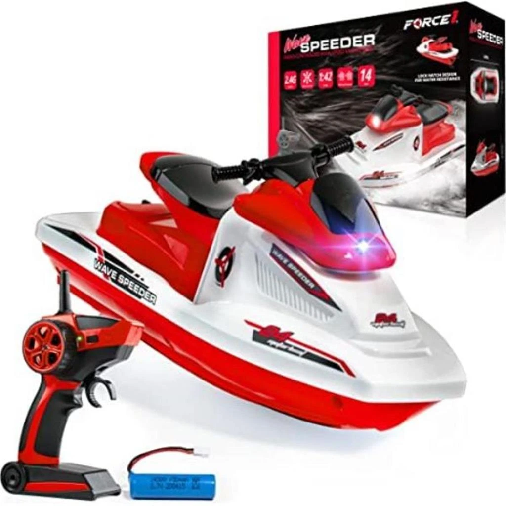 商品netjett|Netjett  2.4GHz Force1 Wave Speeder Remote Control Boat for Pool Water or Lake Play - Red,价格¥839,第1张图片