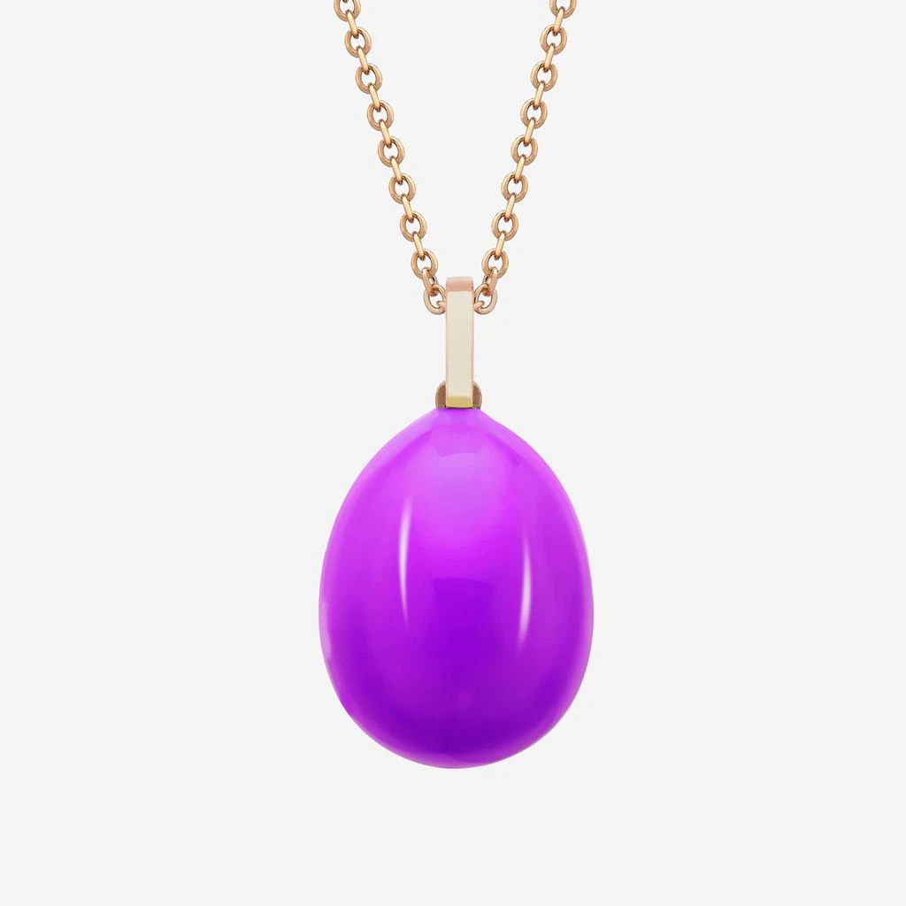 商品Faberge|Fabergé Essence 18K Rose Gold And Neon Purple Lacquer Pendant 1818FP3110/1P,价格¥18207,第1张图片