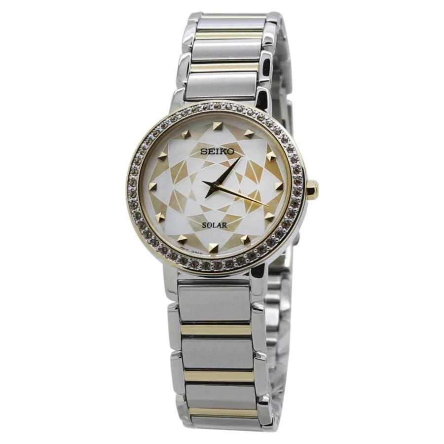 商品Seiko|Crystal Silver Gold Dial Ladies Watch SUP454P1,价格¥1363,第1张图片