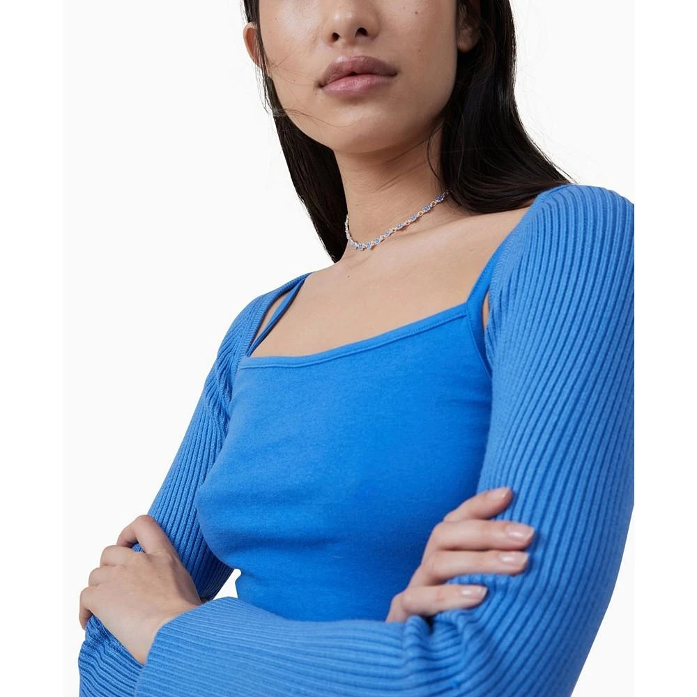 商品Cotton On|Women's Urban Rib Fitted Long Sleeve Shrug Top,价格¥298,第3张图片详细描述