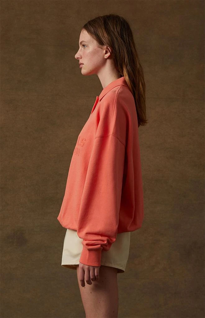 商品Essentials|Women's Coral Long Sleeve Polo Sweatshirt,价格¥627,第3张图片详细描述