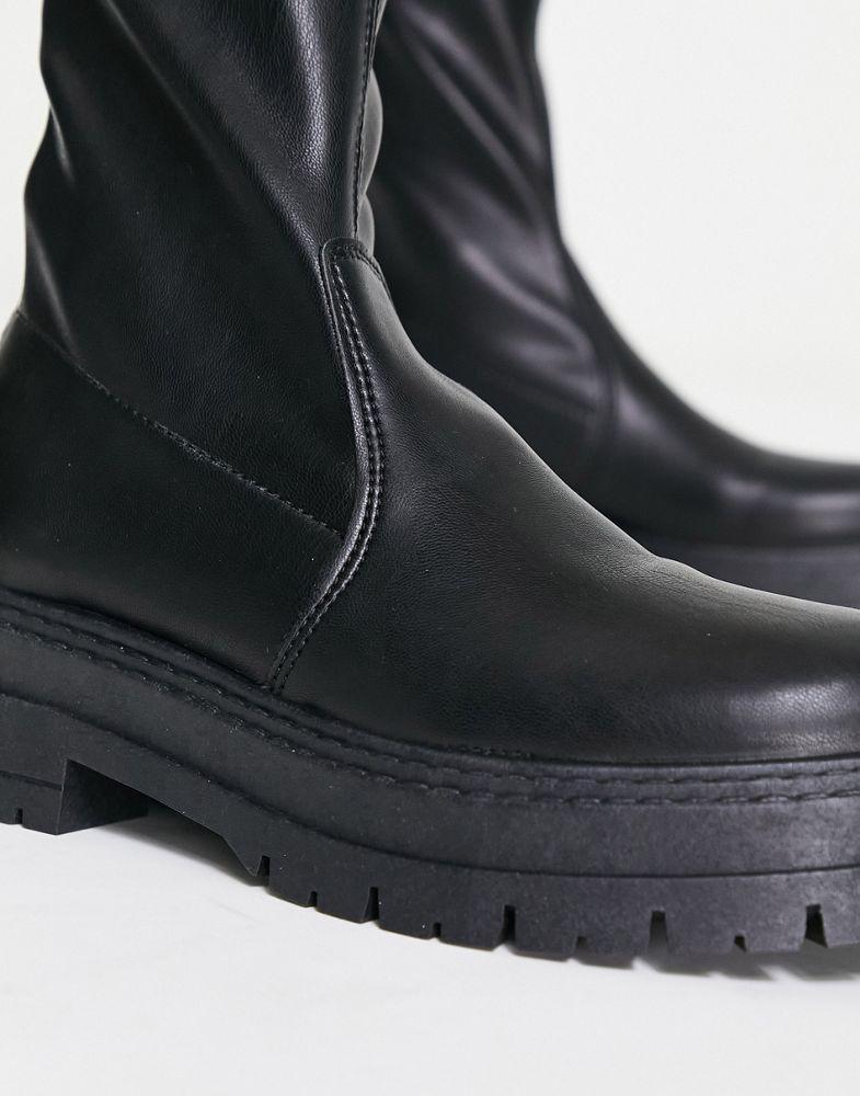 商品Topshop|Topshop Kasper chunky sock boot in black,价格¥363,第5张图片详细描述