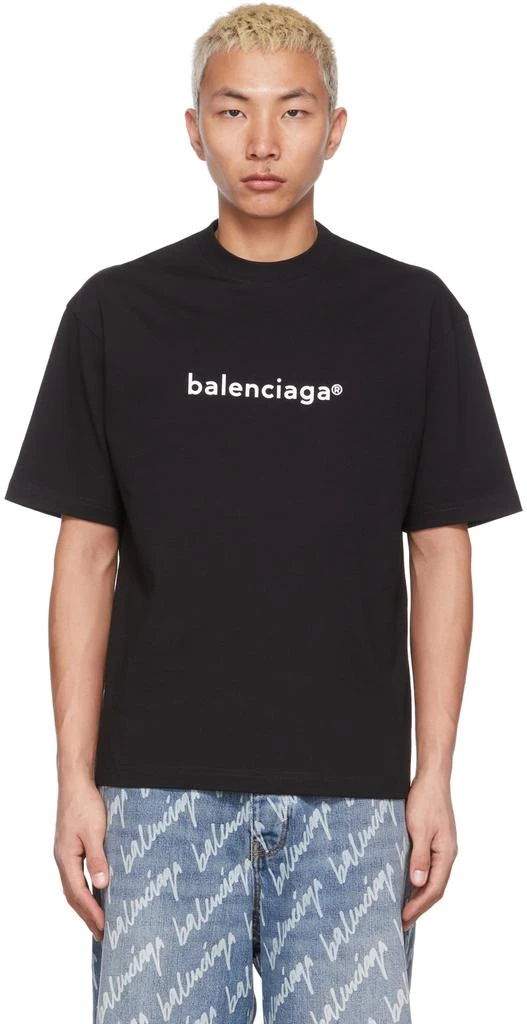 商品Balenciaga|Black Copyright Logo T-Shirt,价格¥2710,第1张图片