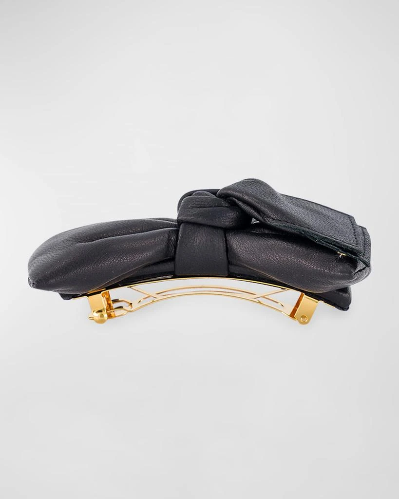 商品Alexandre de Paris|Leather Bow Barrette,价格¥1259,第3张图片详细描述