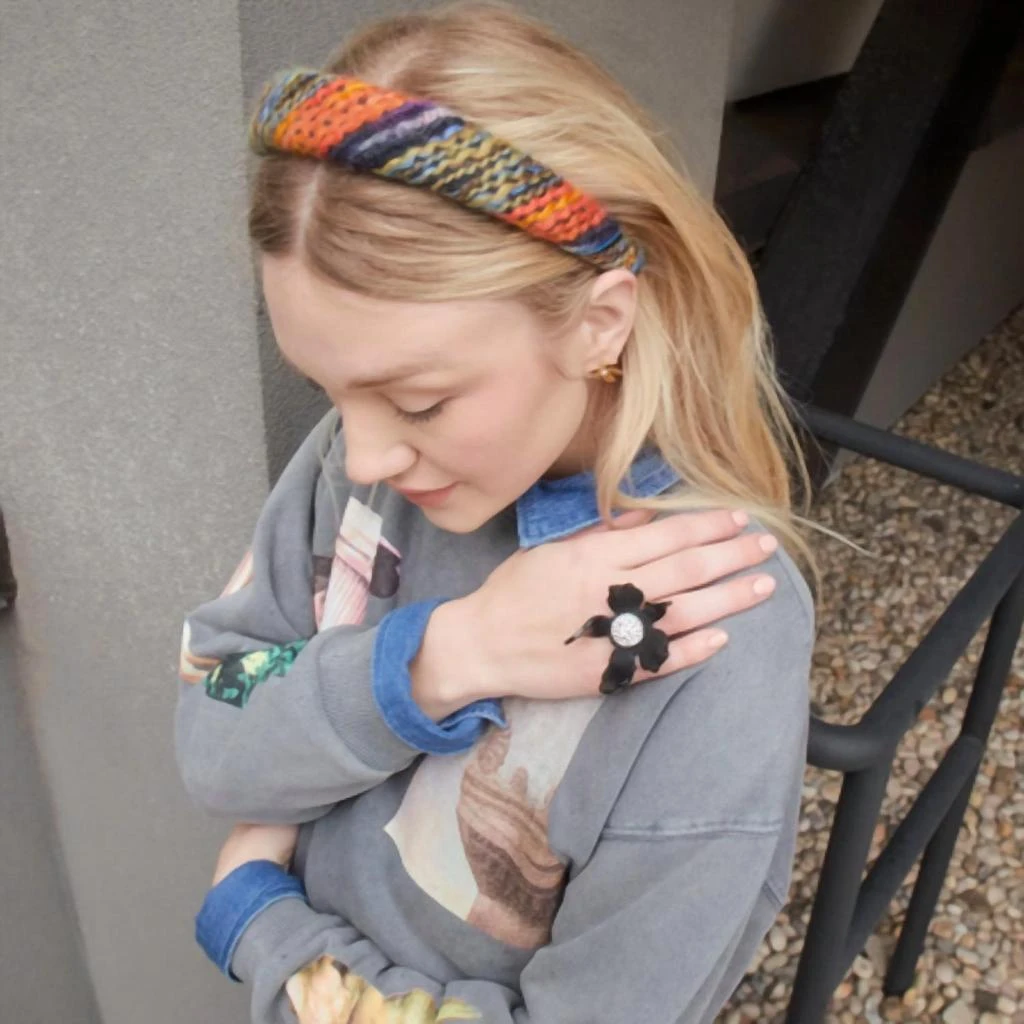 商品LELE SADOUGHI|Women's Crystal Lily Ring In Black,价格¥728,第2张图片详细描述