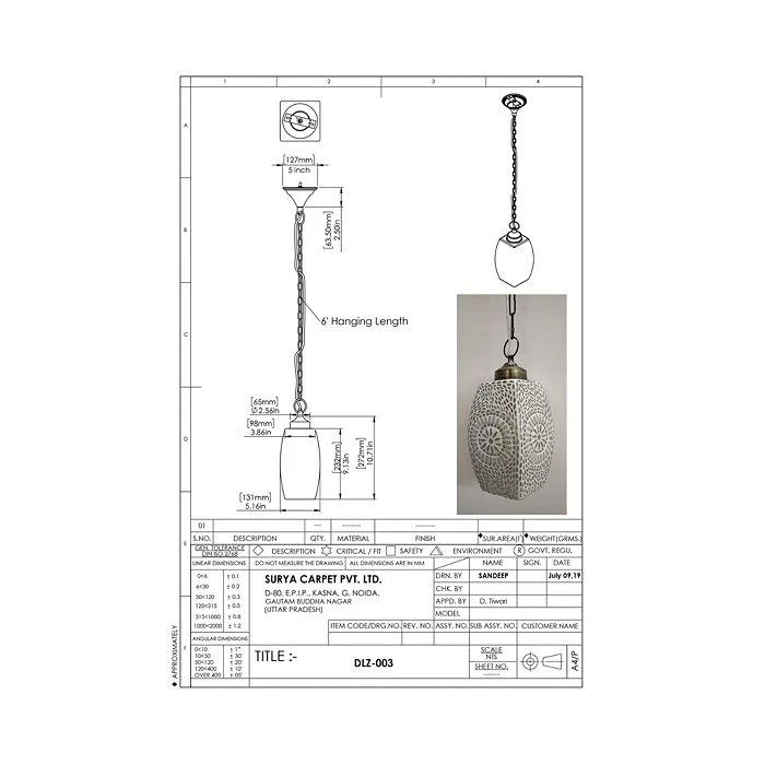 商品Surya|Daleyza Ceiling Light,价格¥741,第5张图片详细描述