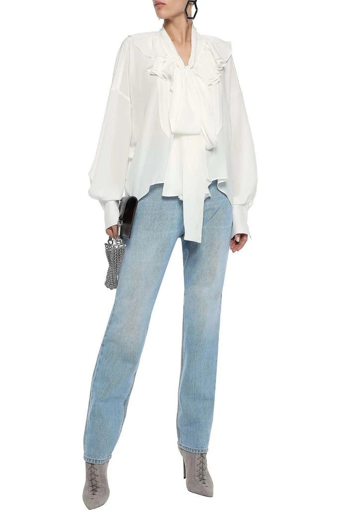 商品Faith Connexion|Lavalliere pussy-bow ruffled washed-silk blouse,价格¥2945,第4张图片详细描述