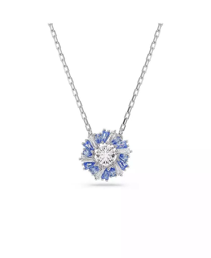 商品Swarovski|Flower, Blue, Rhodium Plated Idyllia Pendant Necklace,价格¥1277,第1张图片