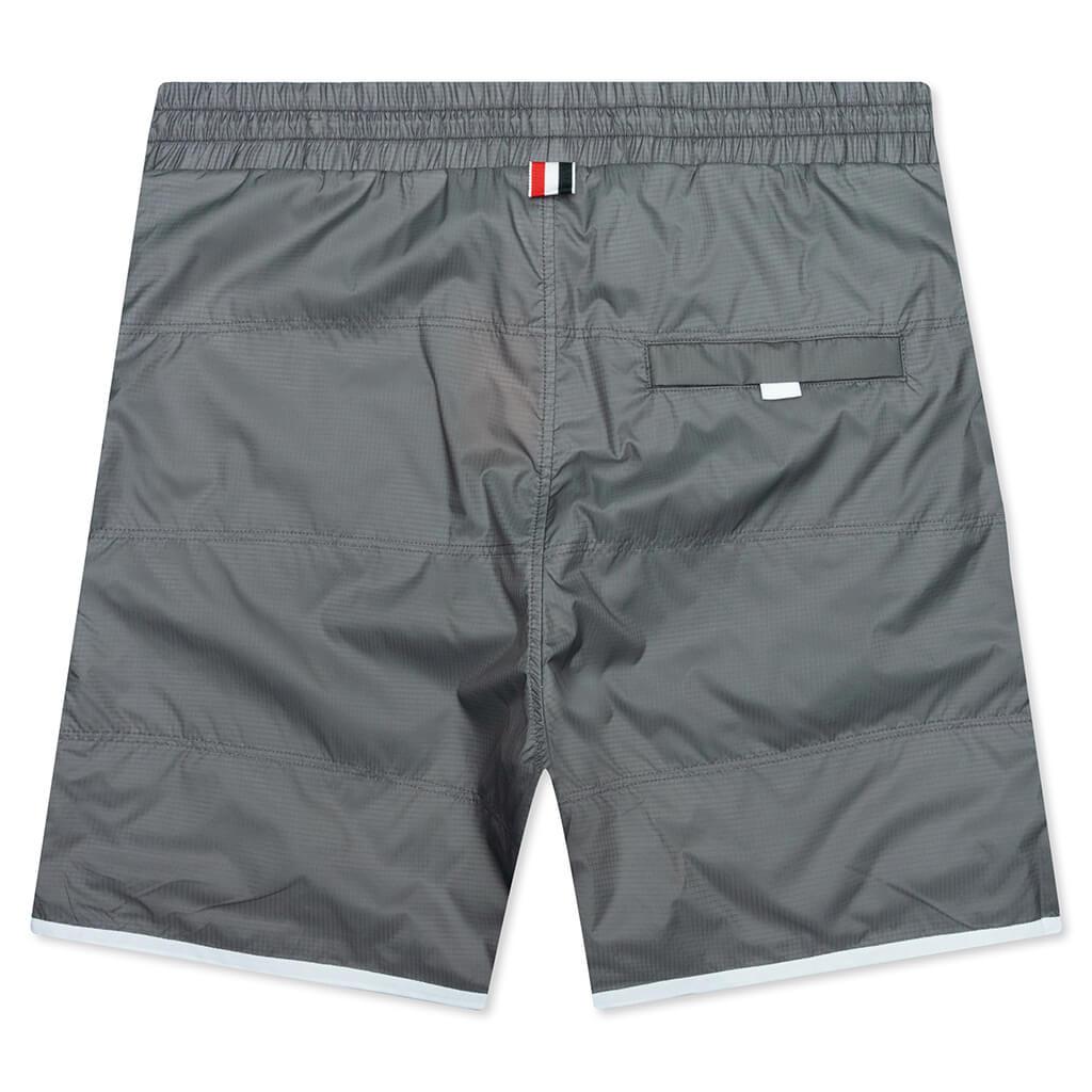 Thom Browne Track Shorts w/ Jersey Lining in Quilted Ripstop - Silver商品第2张图片规格展示