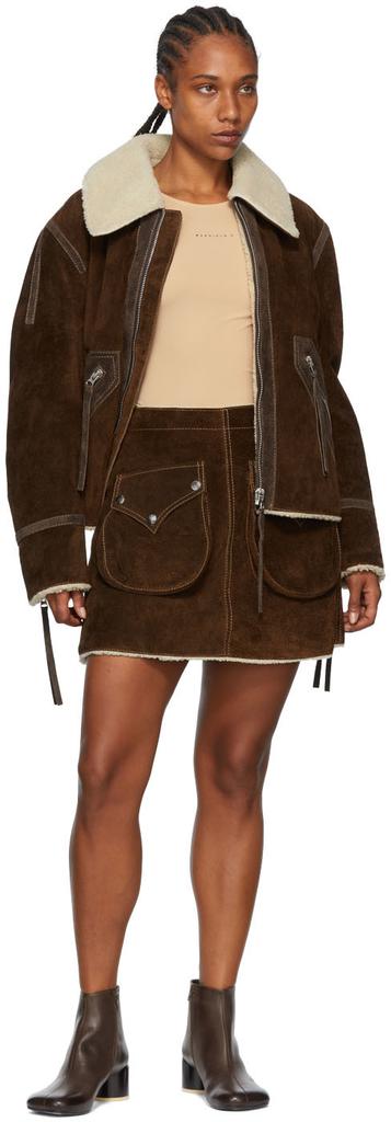 Brown Calfskin Miniskirt商品第4张图片规格展示