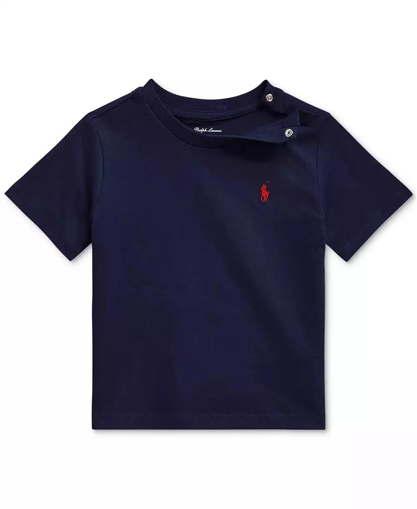 商品Ralph Lauren|Baby Boys Cotton Crewneck Embroidered Pony T-Shirt,价格¥145,第1张图片