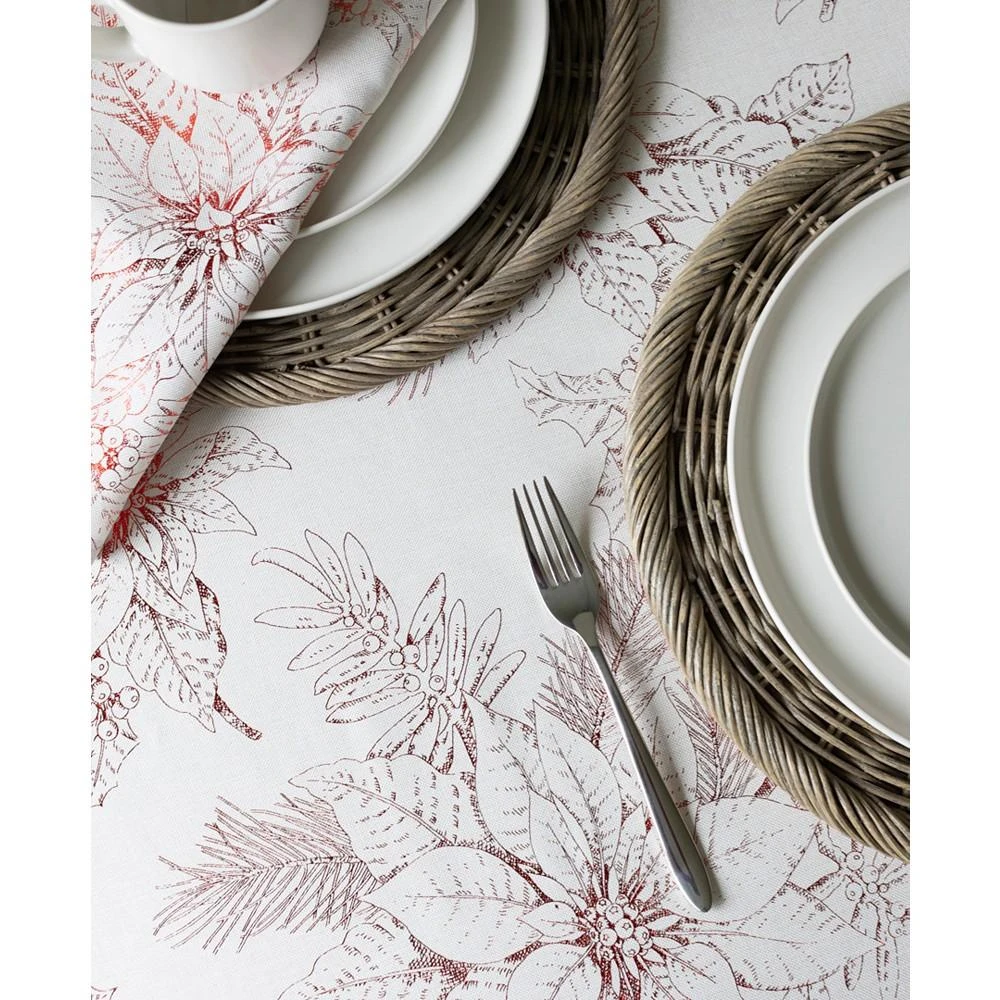 商品Benson Mills|Glistening Poinsettias Metallic-Print Tablecloth,价格¥188,第3张图片详细描述