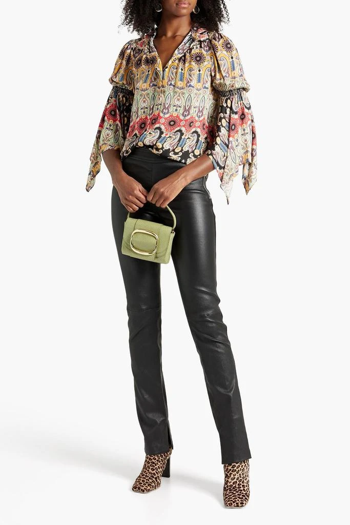 商品Alice + Olivia|Jada ruffle-trimmed paisley-print crepe de chine blouse,价格¥1747,第4张图片详细描述