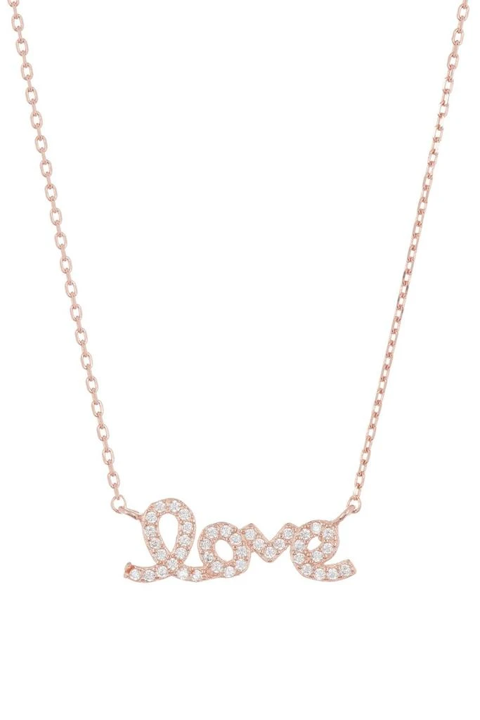 商品ADORNIA|14K Yellow Gold Plated Swarovski Crystal Cursive Love Necklace,价格¥173,第1张图片