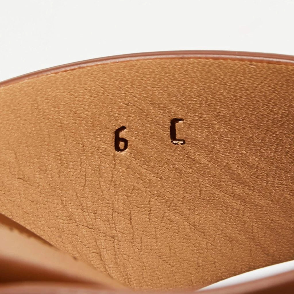 Salvatore Ferragamo Brown Leather Cross Strap Wedge Sandals Size 36.5 商品