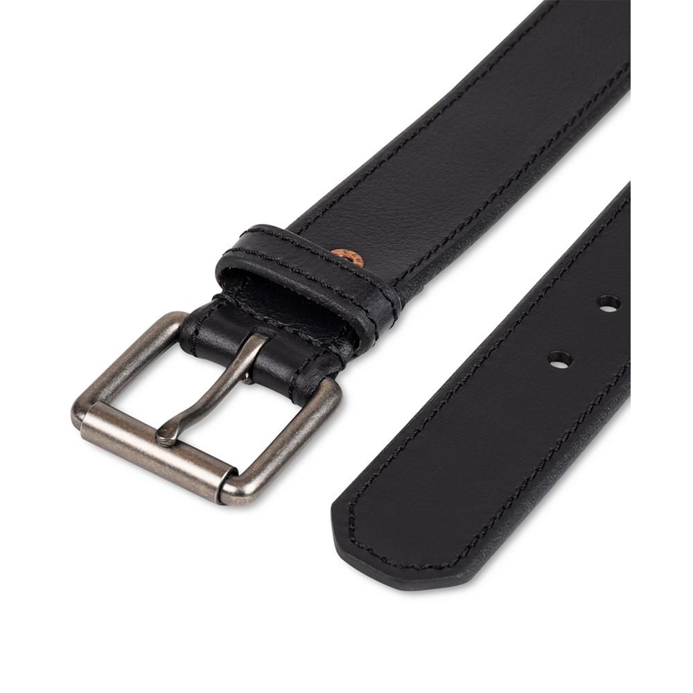 Men's Beveled-Edge Leather Belt商品第3张图片规格展示