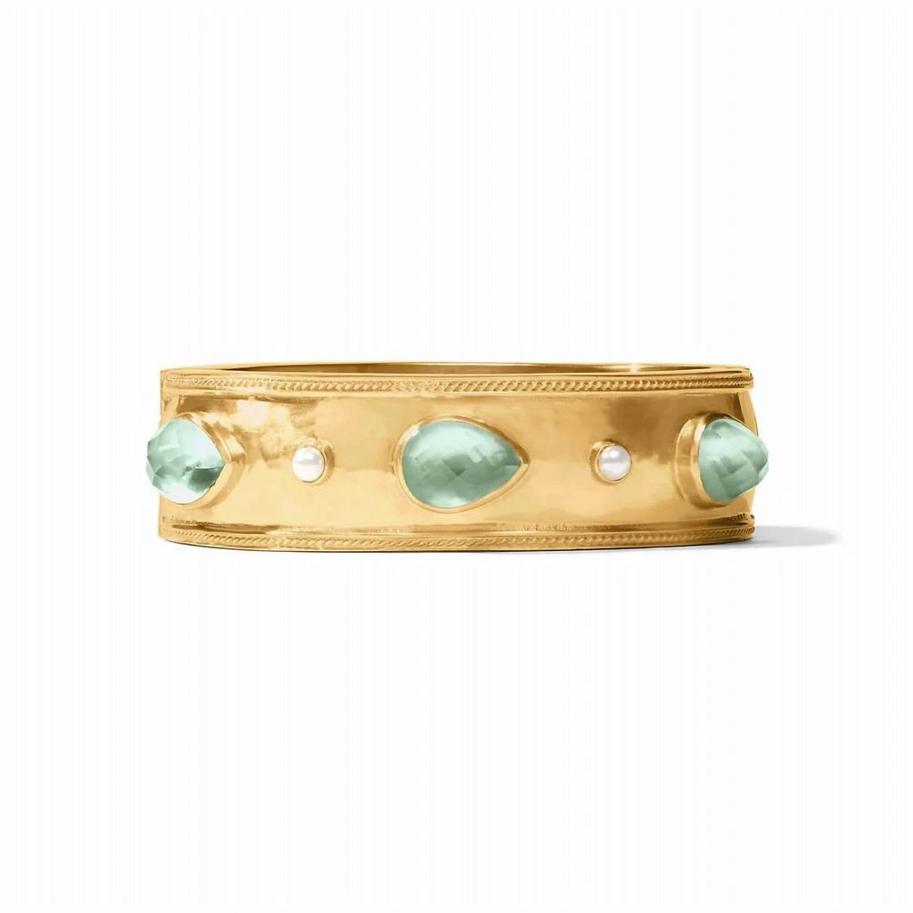 商品Julie Vos|Women's Cannes Statement Hinge Bangle In Iridescent Aquamarine Blue,价格¥1891,第1张图片