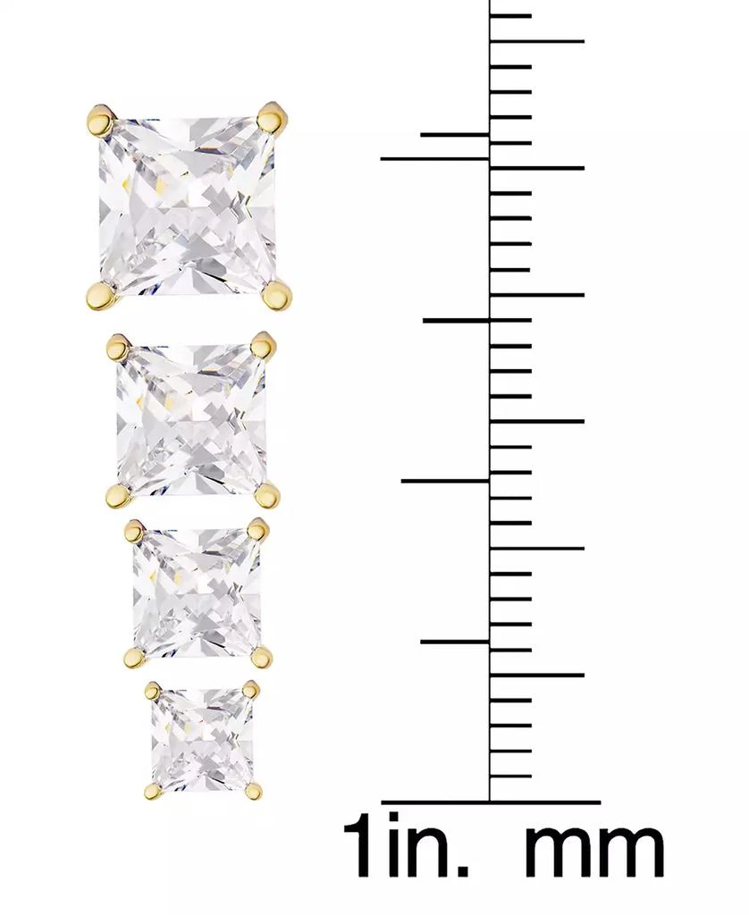 商品Macy's|Women's 14k Gold Plated Square Cubic Zirconia Stud Earrings Set, 8 Pieces,价格¥149,第3张图片详细描述