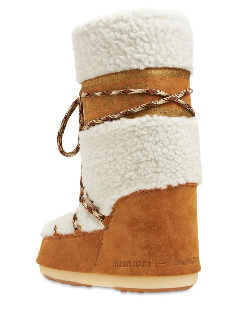 商品Moon Boot|Tall Icon Shearling & Suede Moon Boots,价格¥3212,第4张图片详细描述