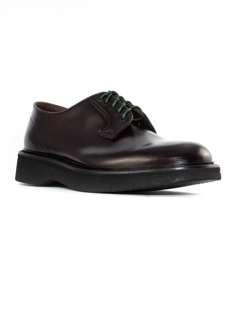 商品Green George|Black Brushed Leather Derby Shoes,价格¥2062,第2张图片详细描述
