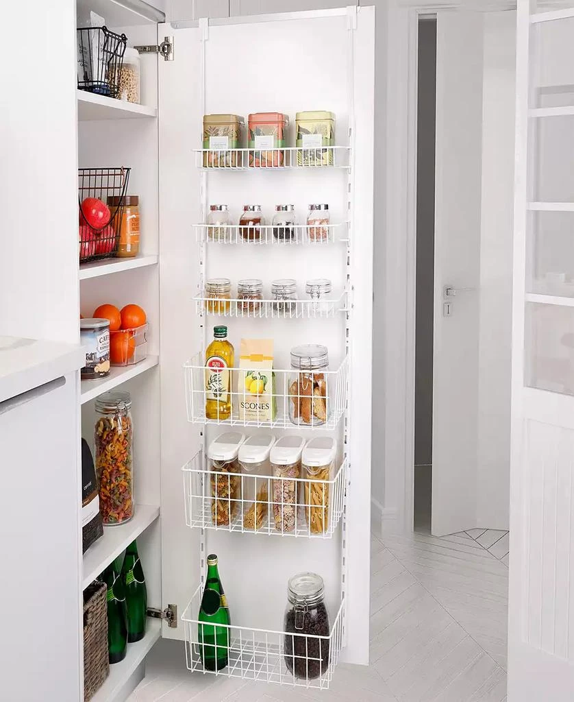 商品Smart Design|6-Tier Over the Door Pantry Organizer Rack with Adjustable Shelves,价格¥565,第3张图片详细描述