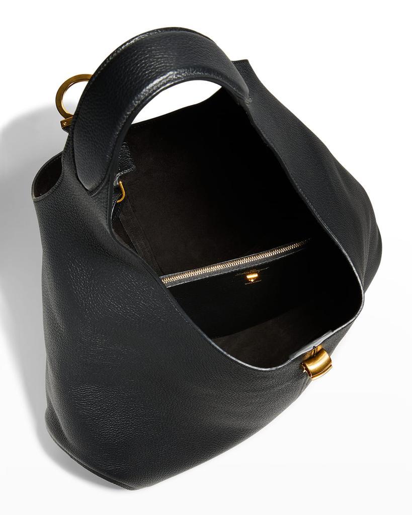 商品Salvatore Ferragamo|Margot Gancio Pebbled Leather Hobo Bag,价格¥16827,第7张图片详细描述