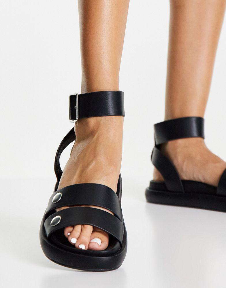 Topshop Proud Footbed Sandal in Black商品第4张图片规格展示