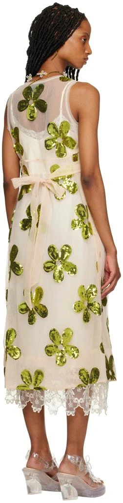 商品Simone Rocha|Beige & Green Floral Midi Dress,价格¥3978,第3张图片详细描述