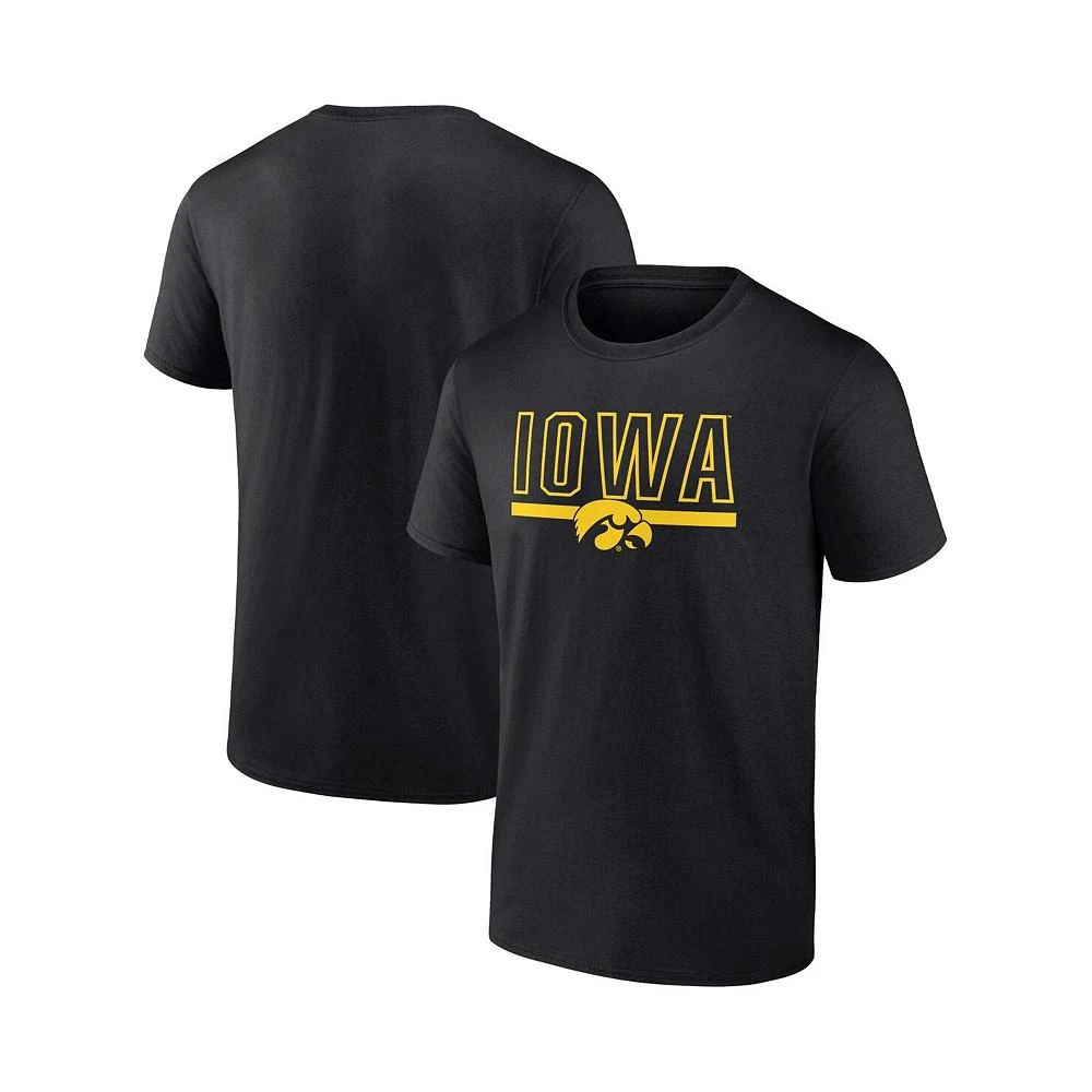 商品Fanatics|Men's Branded Black Iowa Hawkeyes Classic Inline Team T-shirt,价格¥190,第1张图片