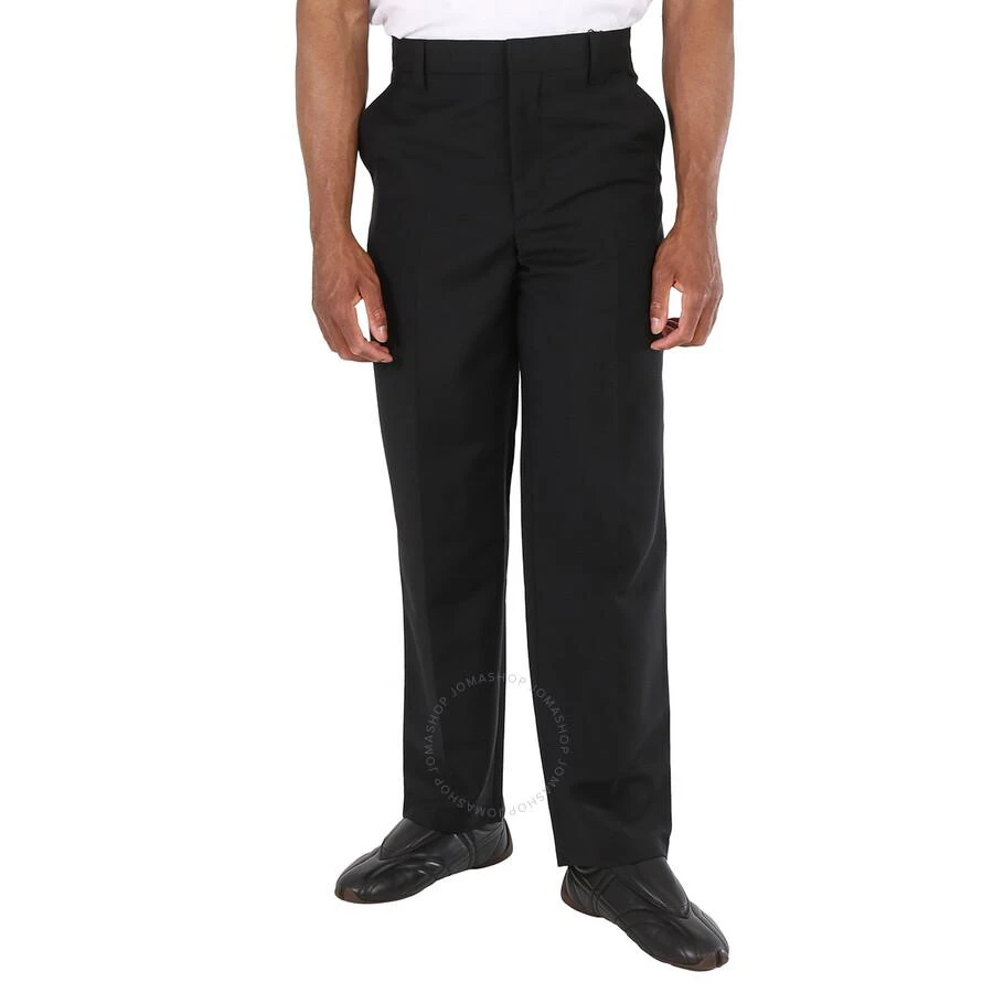 商品Burberry|Men's Black Straight-Leg Wool Mohair Trousers,价格¥1280,第1张图片