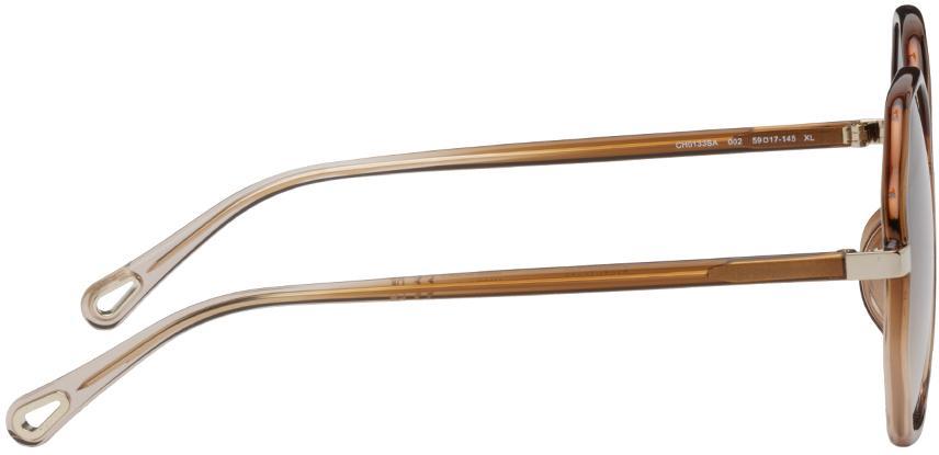 商品Chloé|Brown Hexagonal Sunglasses,价格¥2608,第4张图片详细描述