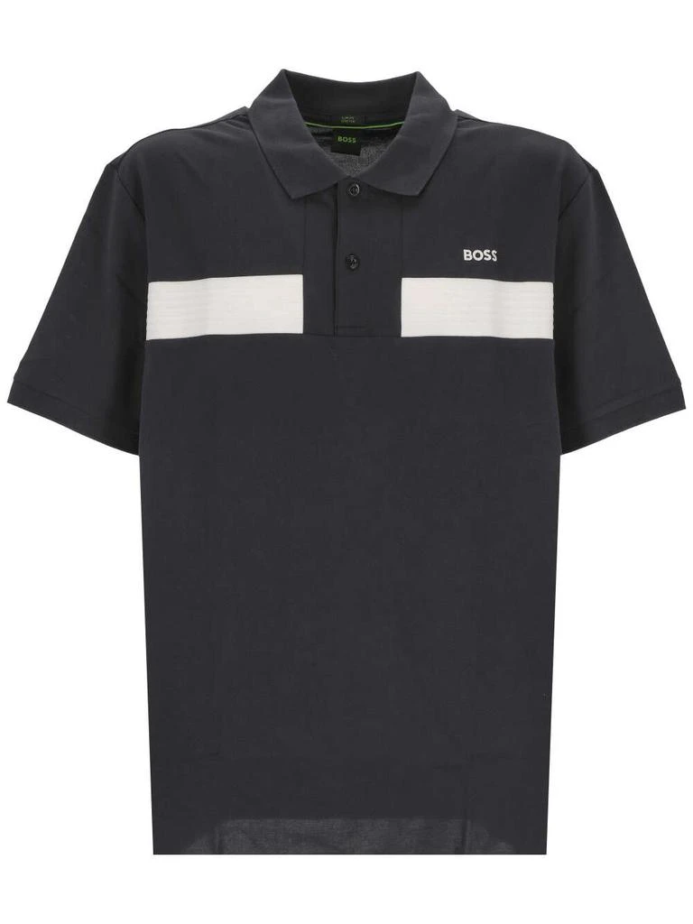 商品Hugo Boss|Hugo Boss Logo-Embroidered Short-Sleeved Polo Shirt,价格¥520,第1张图片