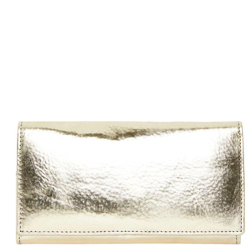 商品Brix + Bailey|Gold Leather Women's Multi Section Purse,价格¥740,第1张图片