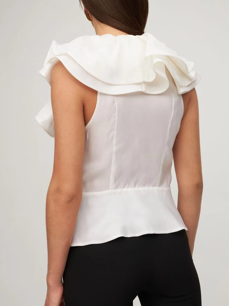 商品PRABAL GURUNG|Sleeveless Silk Top W/ Ruffled Collar,价格¥12947,第2张图片详细描述