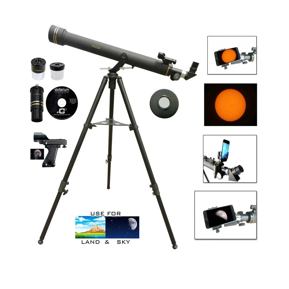 商品Galileo|800mm x 72mm Day and Night Refractor Telescope Kit with Solar Filter Caps,价格¥2418,第1张图片