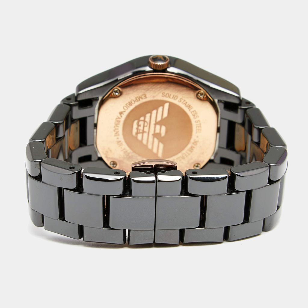 商品[二手商品] Emporio Armani|Emporio Armani Black Mother of Pearl Ceramic Gold Plated Stainless Steel AR1412 Women's Wristwatch 35 mm,价格¥816,第7张图片详细描述