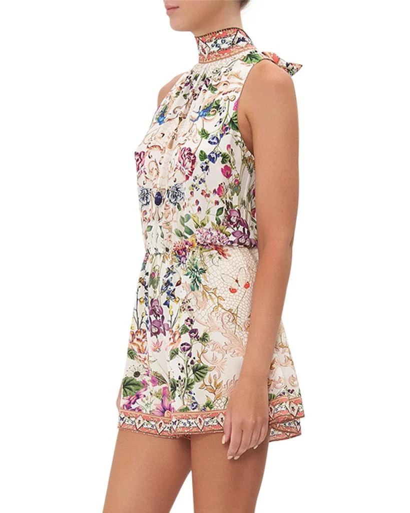 商品Camilla|Floral Silk Sleeveless Neck-Tie Romper,价格¥2262,第3张图片详细描述