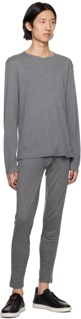 商品Zegna|Gray Embroidered Lounge Pants,价格¥1351,第4张图片详细描述