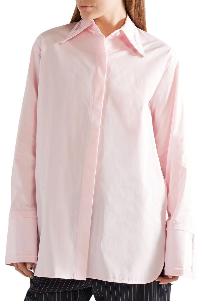 Oversized cutout cotton-poplin shirt商品第3张图片规格展示