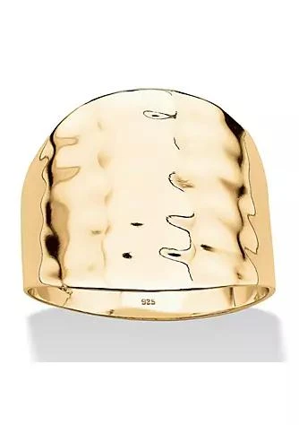 商品Palm Beach Jewelry|Beach Jewelry Gold Plated Sterling Silver Hammered Style Cigar Band,价格¥522,第1张图片