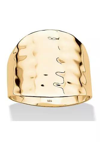 商品Palm Beach Jewelry|Gold-Plated Sterling Silver Hammered-Style Cigar Band,价格¥439,第1张图片