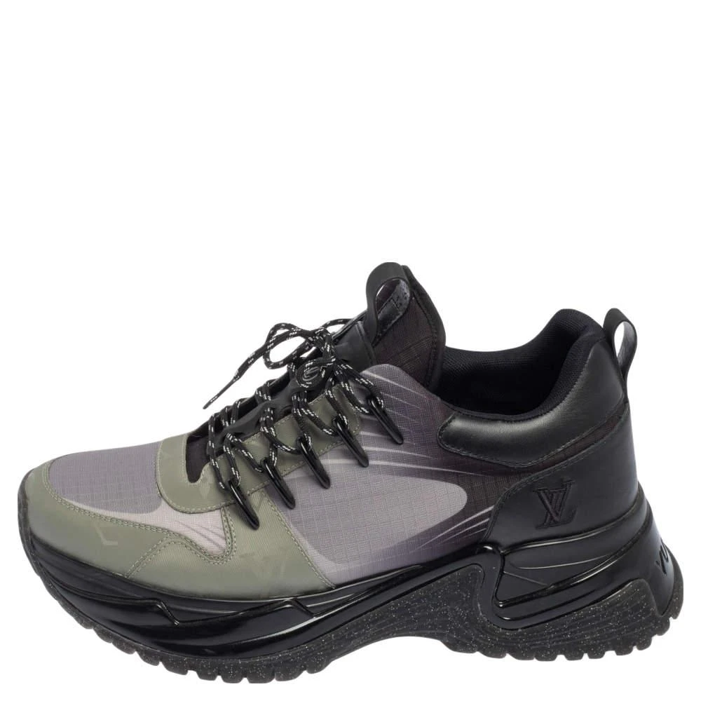 商品[二手商品] Louis Vuitton|Louis Vuitton Black/Green Leather And Canvas Run Away Pulse Sneakers Size 41,价格¥8684,第2张图片详细描述