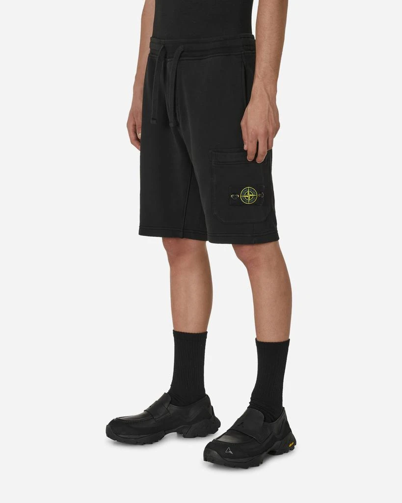 商品Stone Island|Garment Dyed Cotton Fleece Shorts Black,价格¥2375,第2张图片详细描述