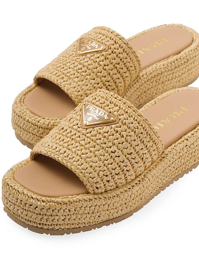 PRADA＊Crochet flatform slides ラフィア サンダル＊送込 210.jpg