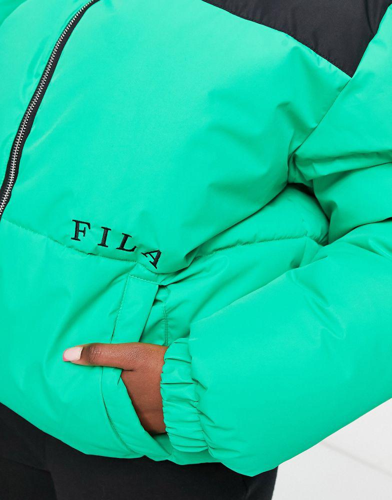 Fila colour blocked puffer with logo in green商品第3张图片规格展示