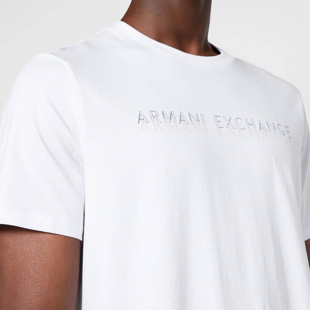 商品Armani Exchange|Armani Exchange Men's Ax Lines T-Shirt - White,价格¥190,第6张图片详细描述
